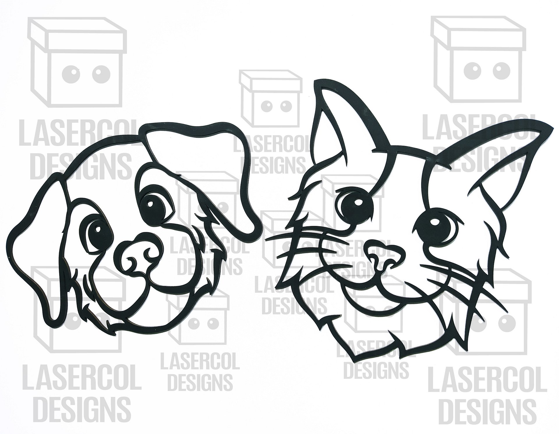 Cute Dog and Cat Wall Art - Laser Cut Files product image (4)