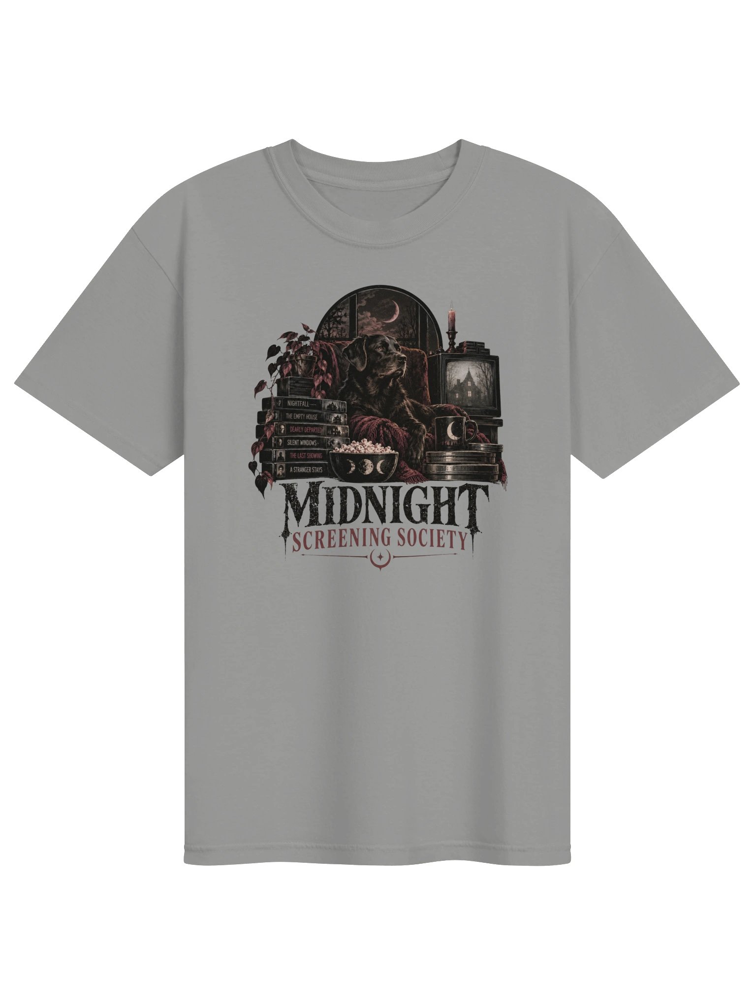 Horror Dog T-Shirt | Gothic Dog Graphic Tee | Dark Academia Dog Shirt | Book Lover Horror Tee product image (6)