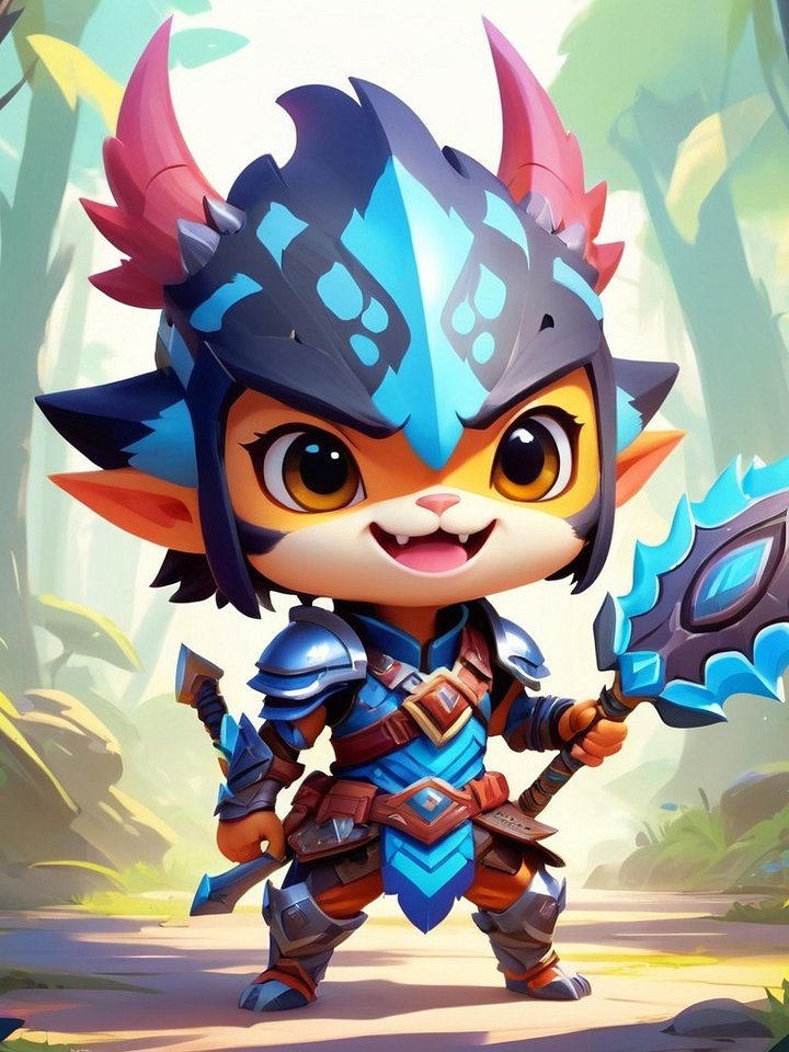 Chibi Monster Warrior Set A - Pin Button Collection product image (2)