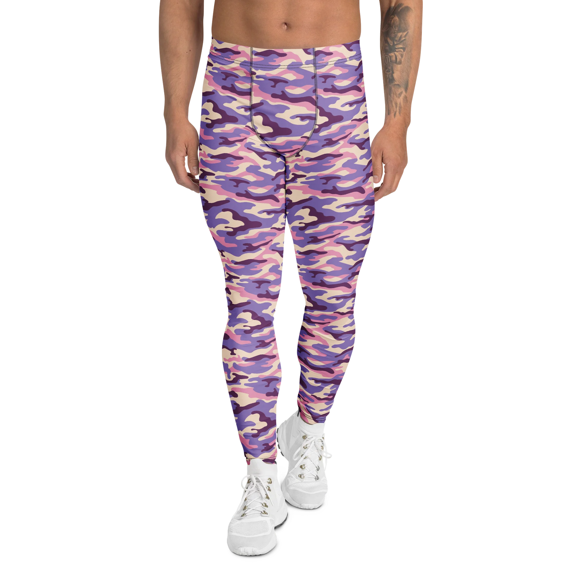 Bold Purple Military Camouflage Men's Leggings product image (1)