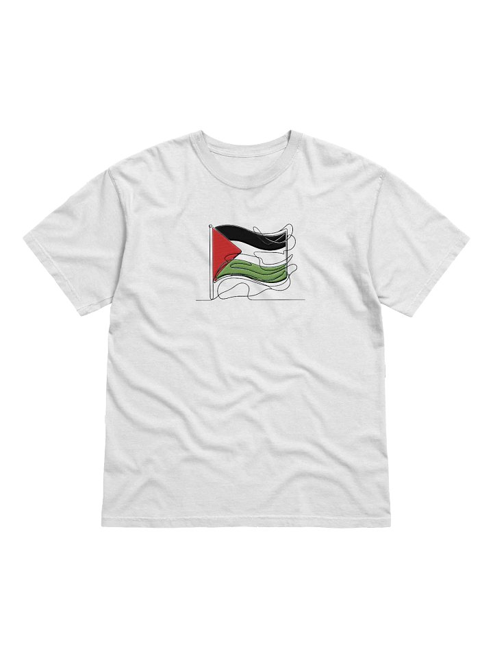 Palestine Embroidered Line Art Flag Premium T-Shirt product image (1)