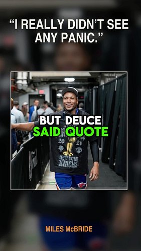 DOWN 29.

On the road.

In the NBA Finals.

And Miles McBride says there was still no panic.

The Knicks trusted one another,...