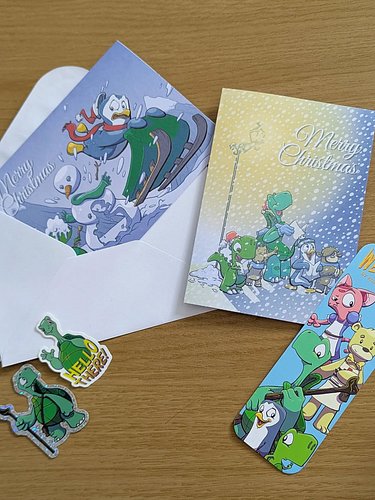 I just realised I've never shown you guys the Christmas card designs properly. So here we go, two Tales Of The Westwild theme...