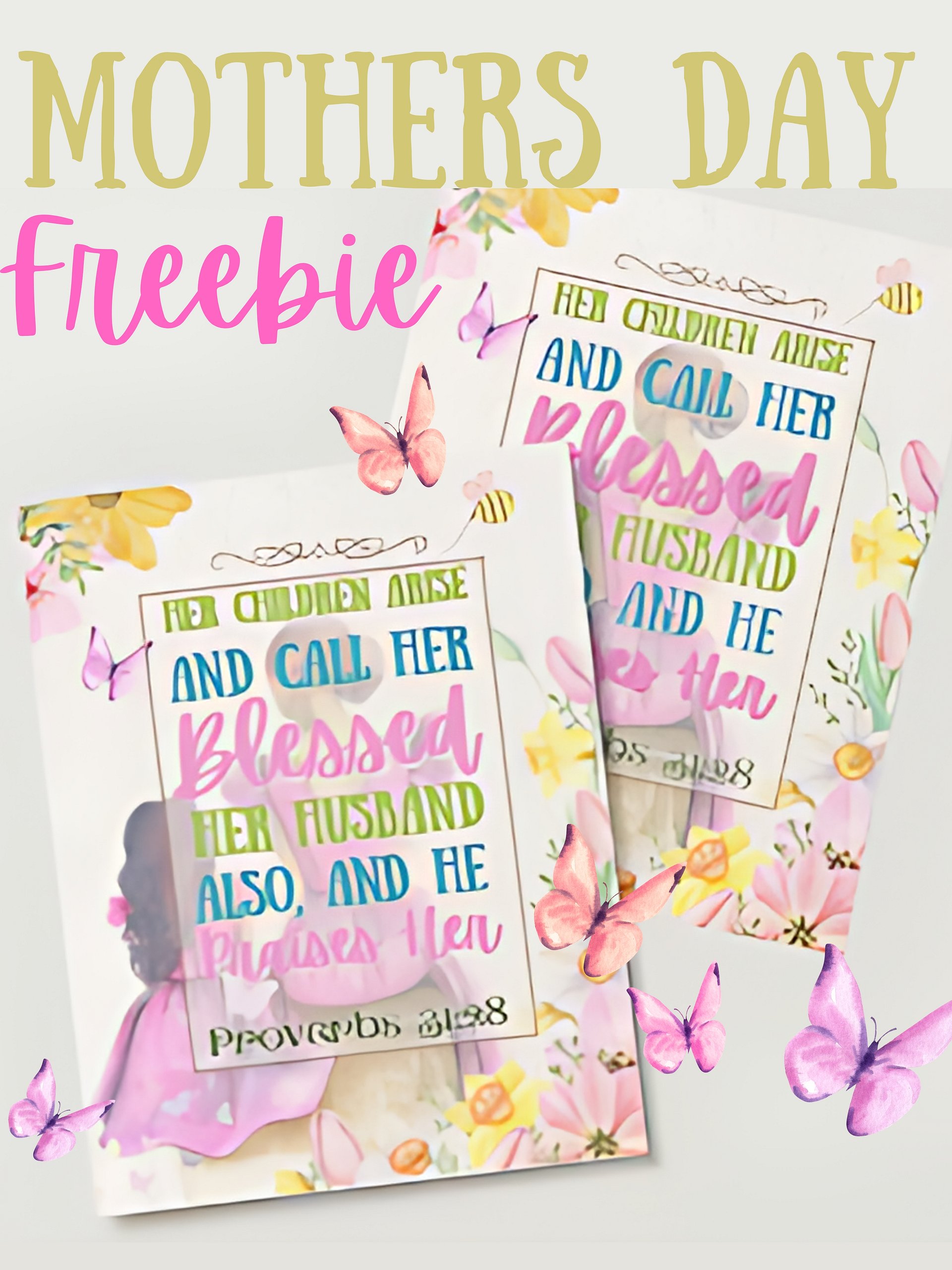 Mother's Day Newsletter Freebie- Proverbs 31:28 Watercolor Printable product image (1)