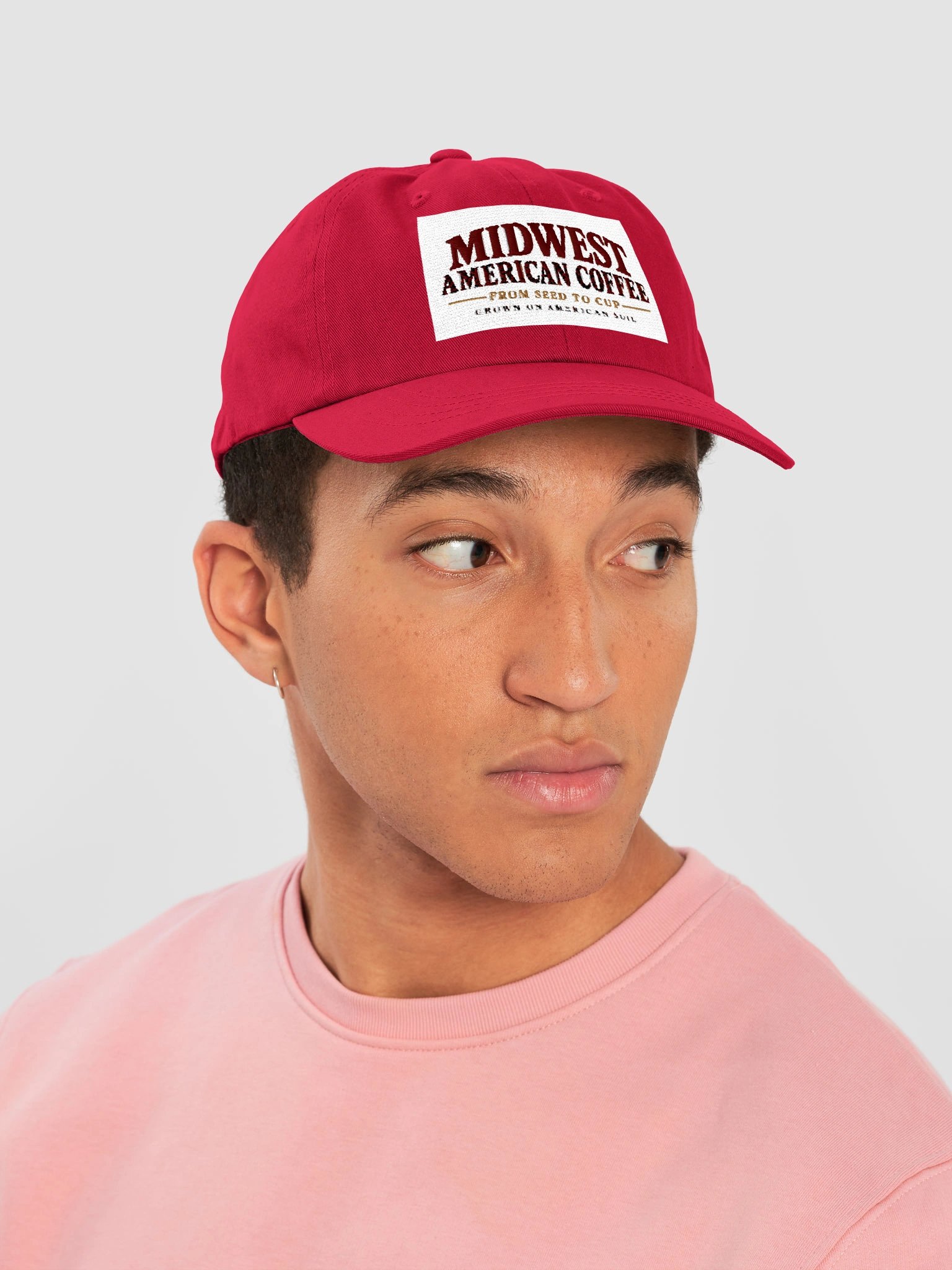Midwest American Coffee – From Seed to Cup Cranberry Dad Hat product image (6)