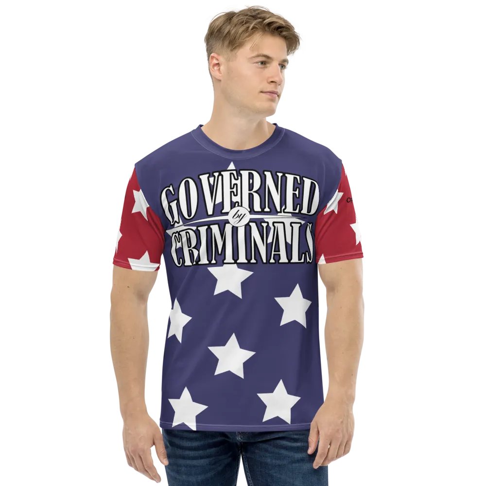 Governed By Criminals - USA - Red/Blue Stars - Crew Neck T-Shirt product image (1)