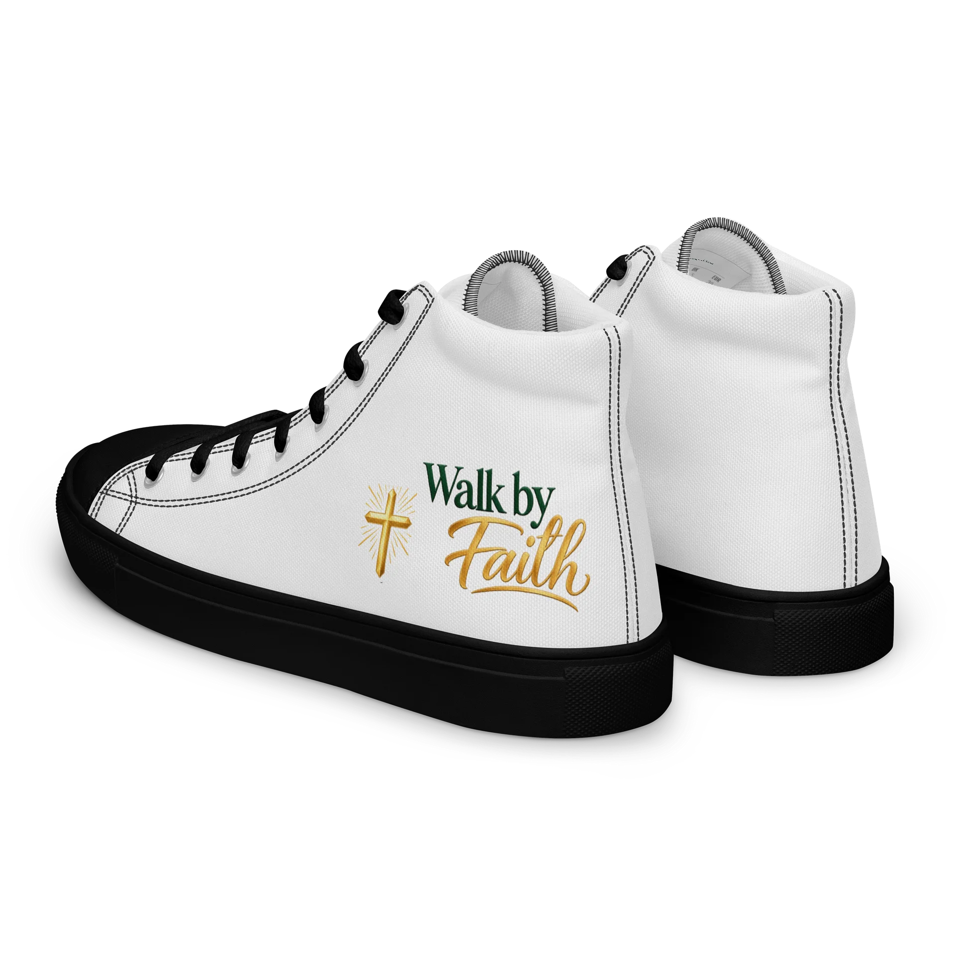 Walk by Faith Women’s High-Top Sneakers – Black & Gold product image (7)