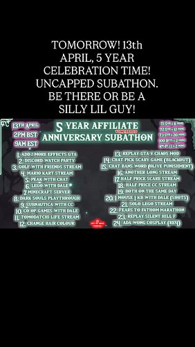 UNCAPPED SUBATHON. BE THERE! #subathon #celebration #streamer #twitch