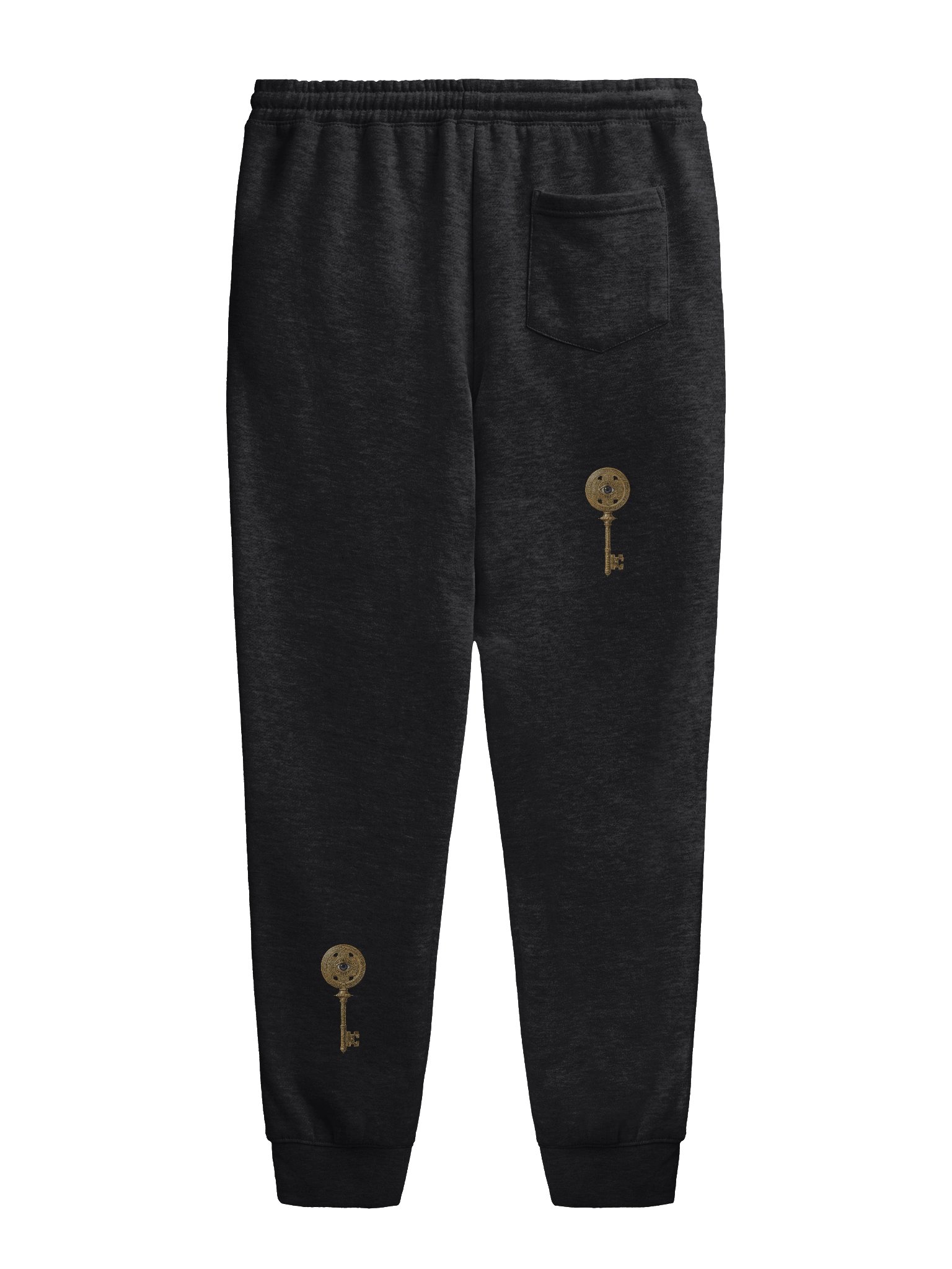 The Gatekeeper’s Key Midweight Fleece Pant – Diagonal Dual Leg Print | Black | product image (2)