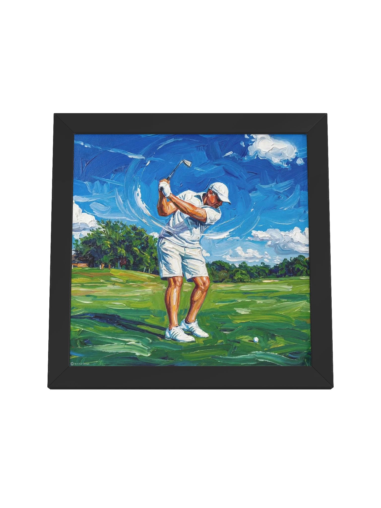 Golf Acryl Art Vibrant Ayous Wood Framed Matte Poster product image (47)