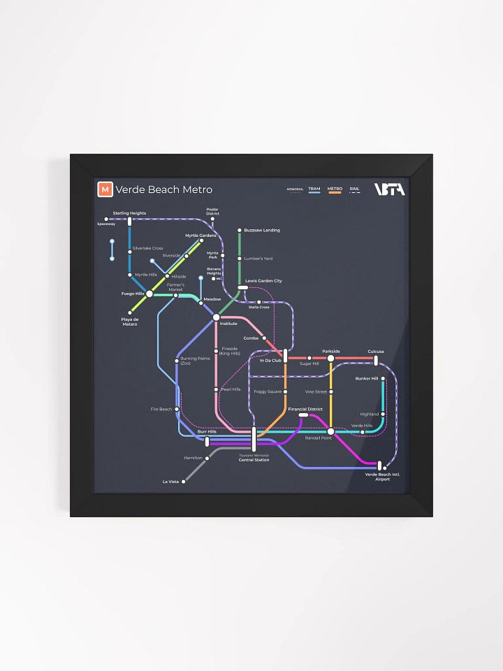 Verde Beach Metro Map (Dark) product image (1)