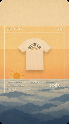 SUN ARC TEE. Ecru. schirwild.com

#schir