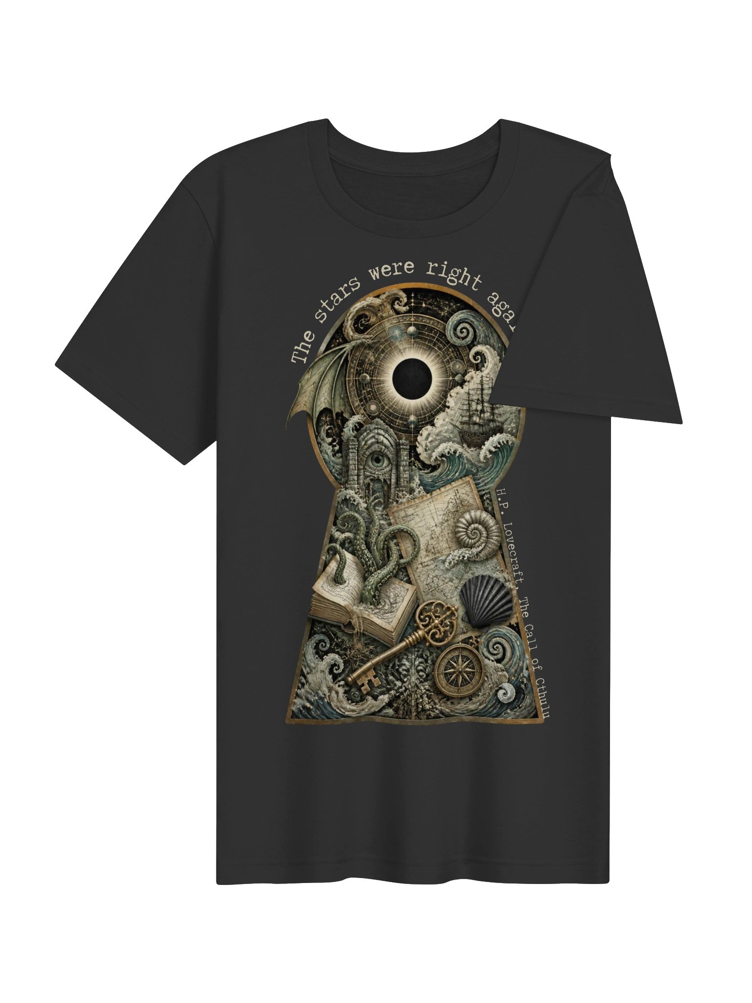 Lovecraft Cthulhu Shirt, Cosmic Horror Keyhole Tee product image (5)
