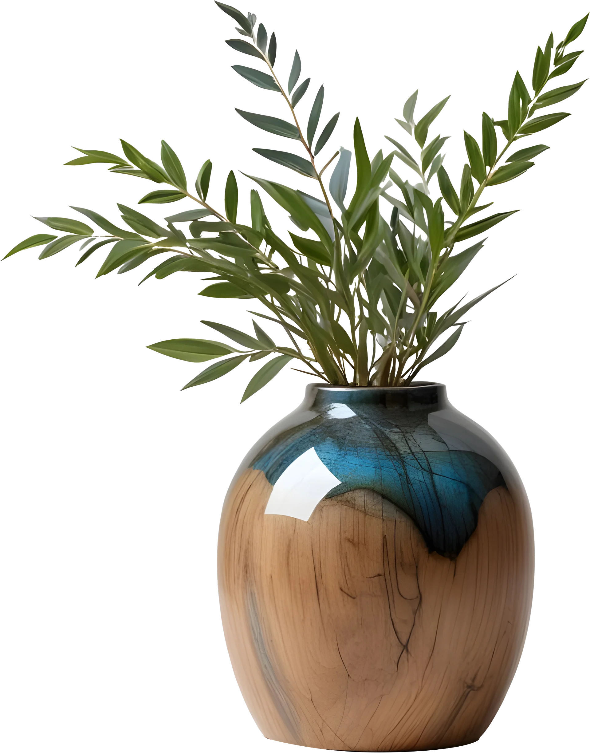 Celestial Grace – Boho Chic Vase with plant PNG product image (1)