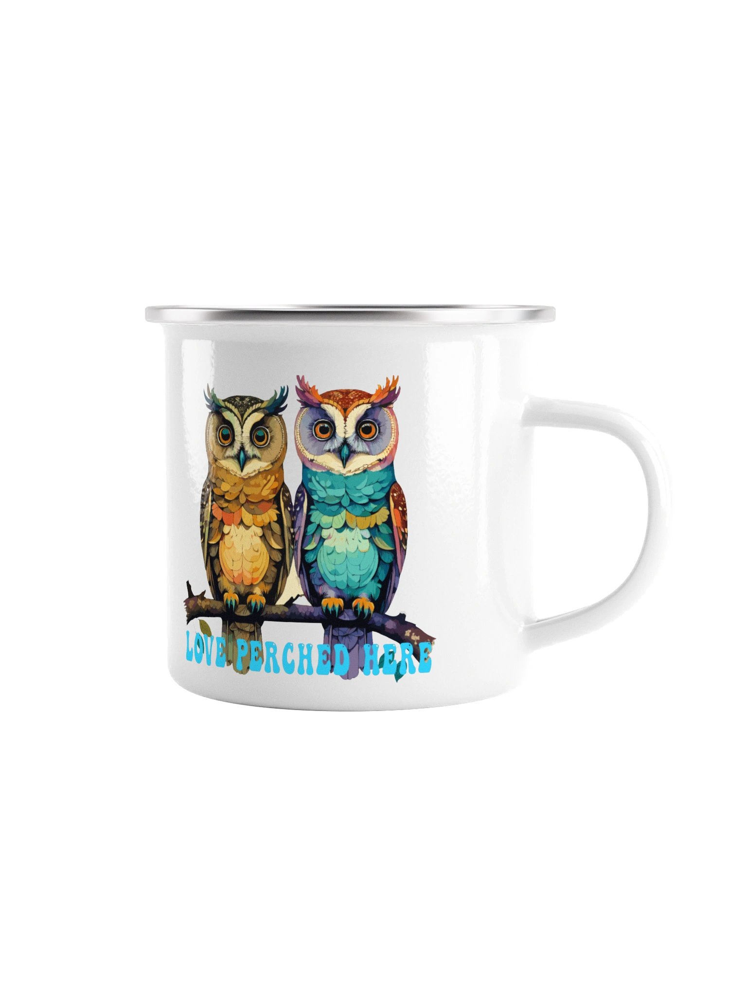 Love Perched Here | Enamel Coffee Mug | 12 oz product image (1)