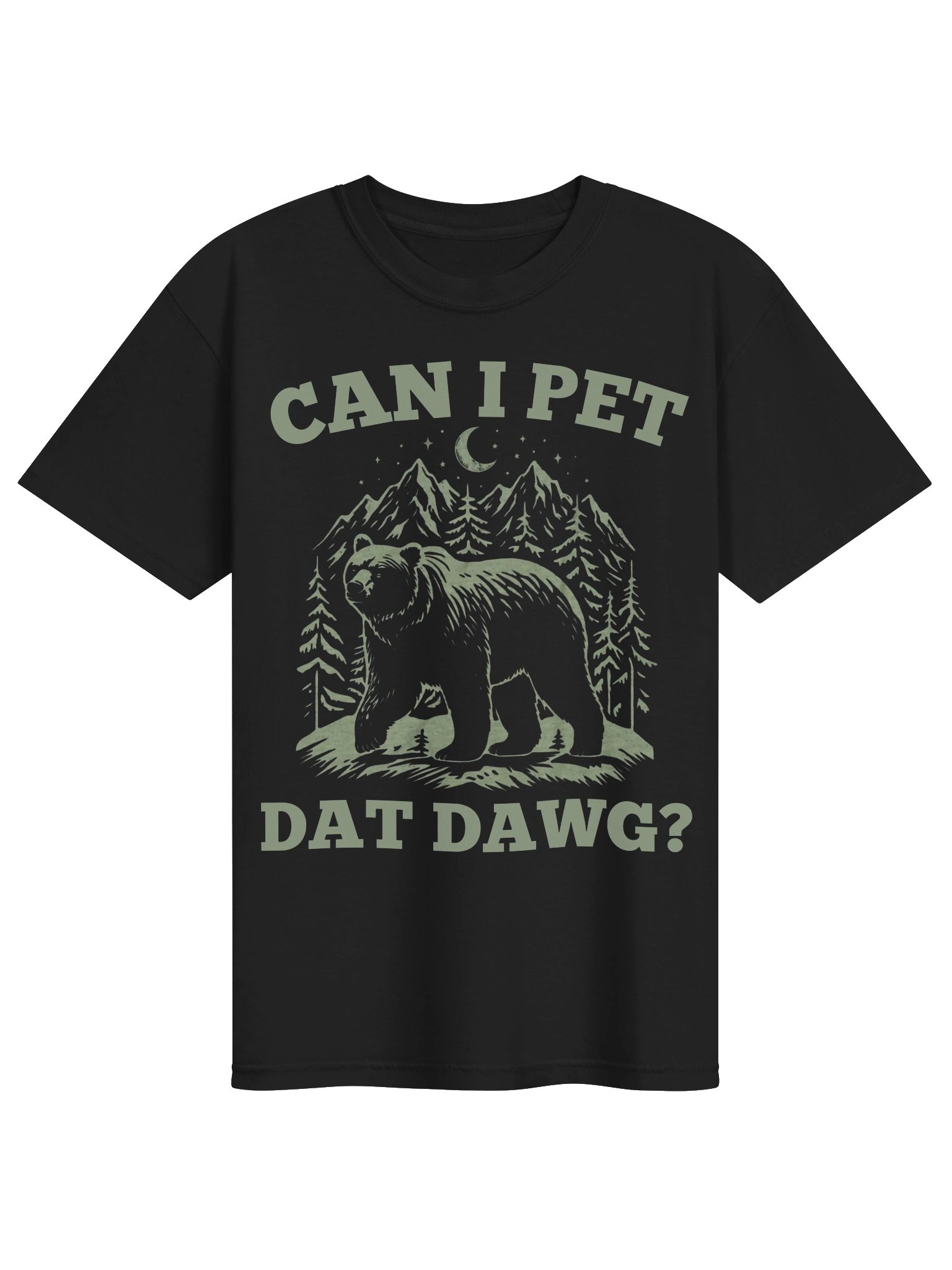 Can I Pet Dat Dawg Bear T-Shirt | Funny Camping Bear Graphic Tee | Outdoor Humor Shirt product image (5)