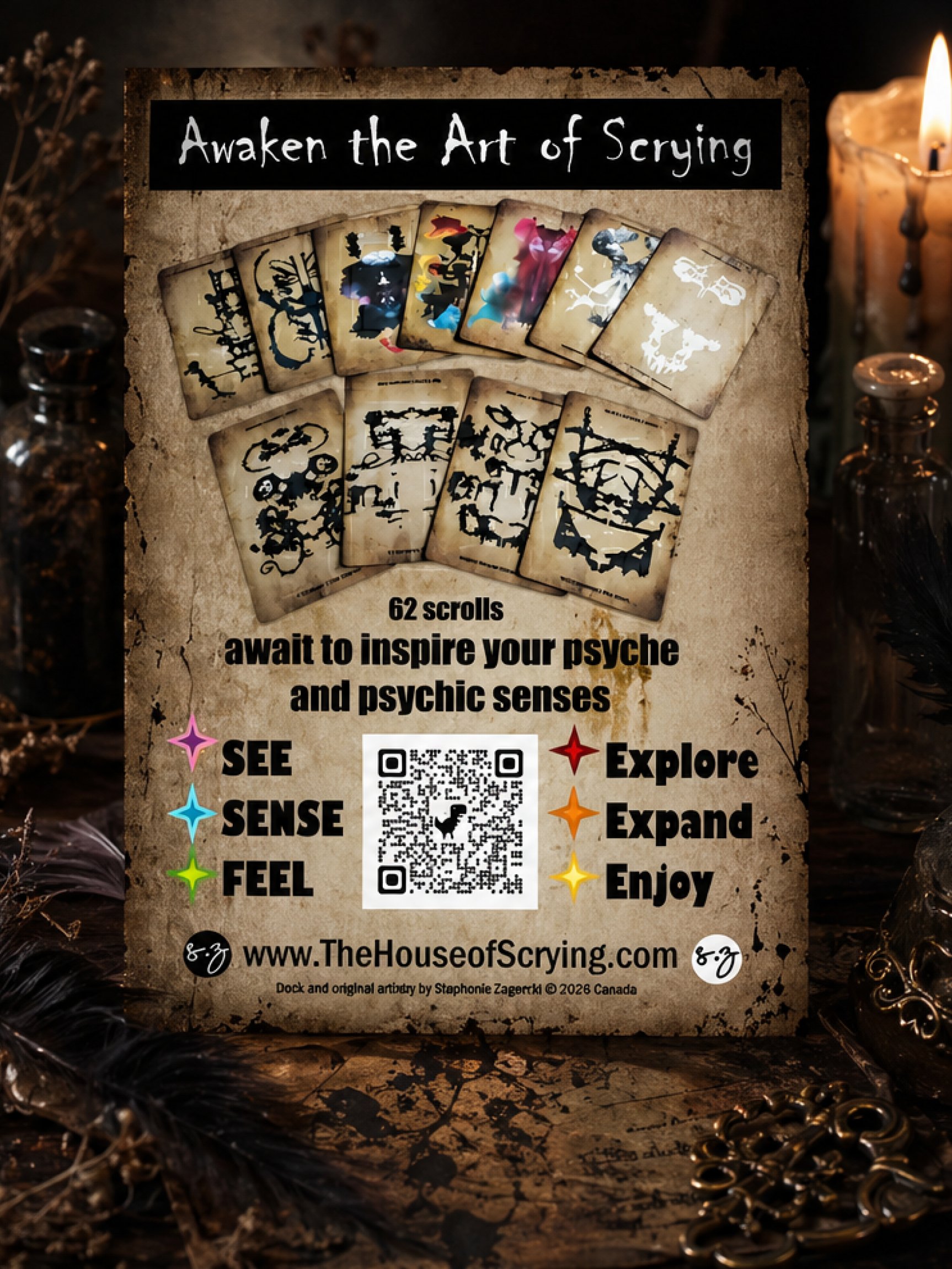 iScry Scrolls | Old Soul Oracle Deck | Astrology & Auras | 62 Cards product image (2)