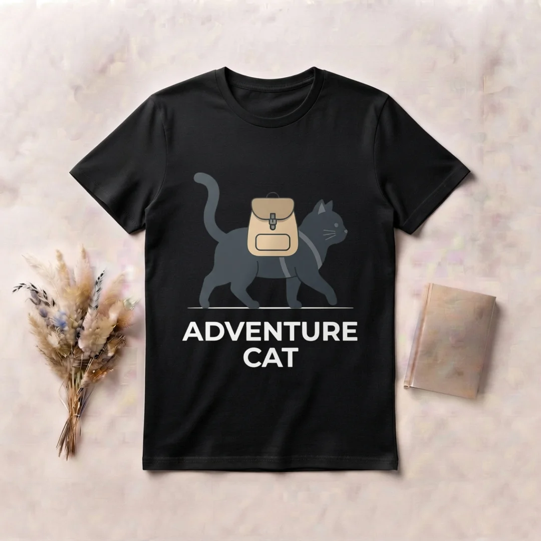 Adventure Cat T-Shirt – Funny Hiking Cat Graphic Tee product image (1)