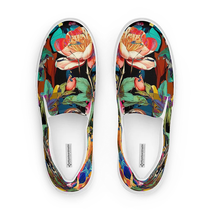 Vibrant Bird & Floral Slip-On Canvas Shoes product image (1)