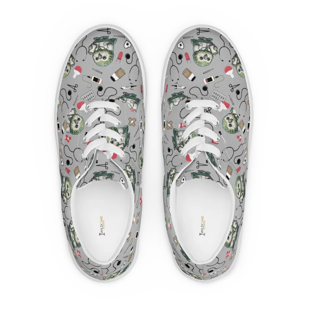 Cute Medical Kakapo Lace-up Canvas Shoes (Grey) product image (5)