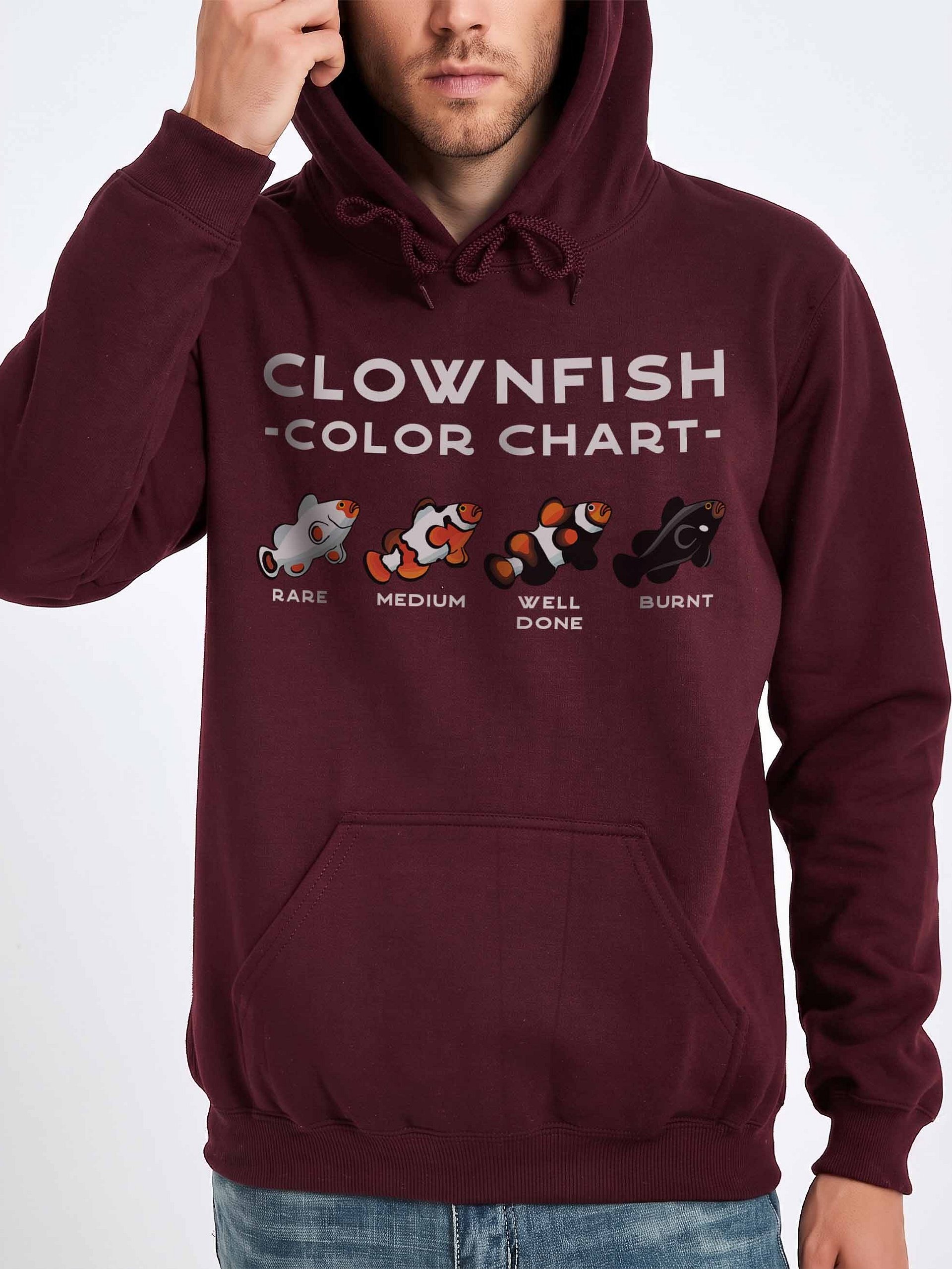 Clownfish Color Chart Hoodie for Reef Aquarium Lovers product image (2)