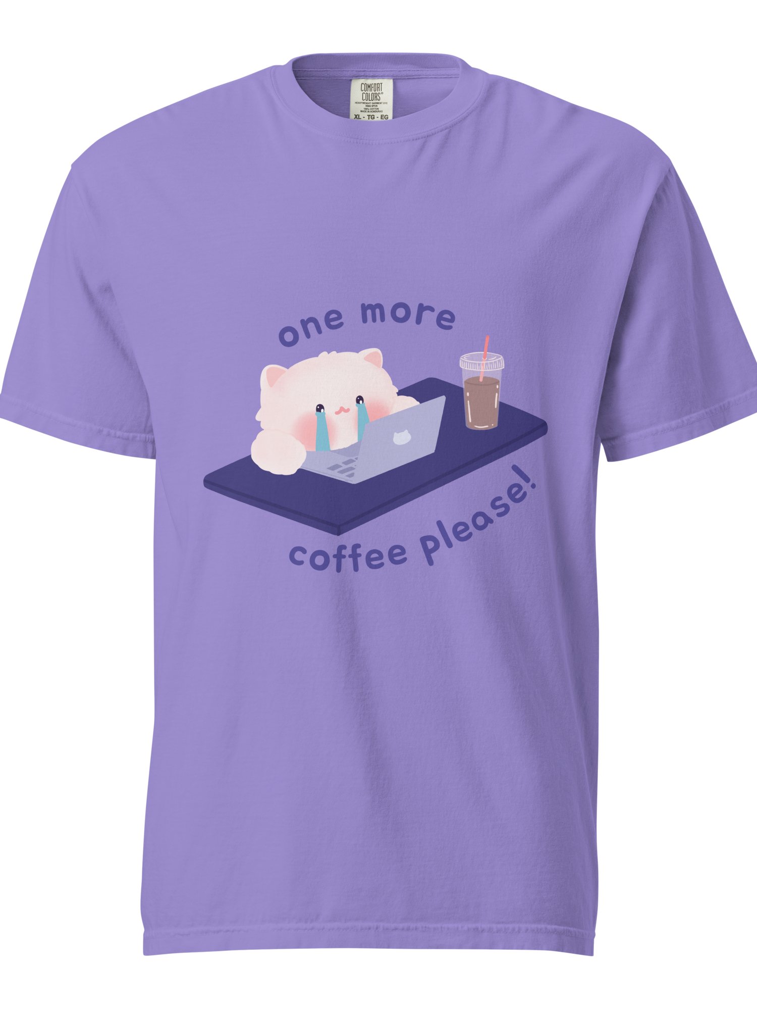One more coffee please! Cotton Heavyweight Unisex T-shirt product image (2)