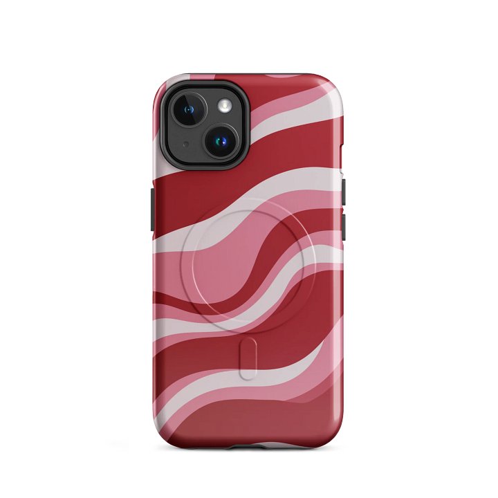 Wavy Lines (Red and Pink) MagSafe® Tough Case for iPhone® product image (2)