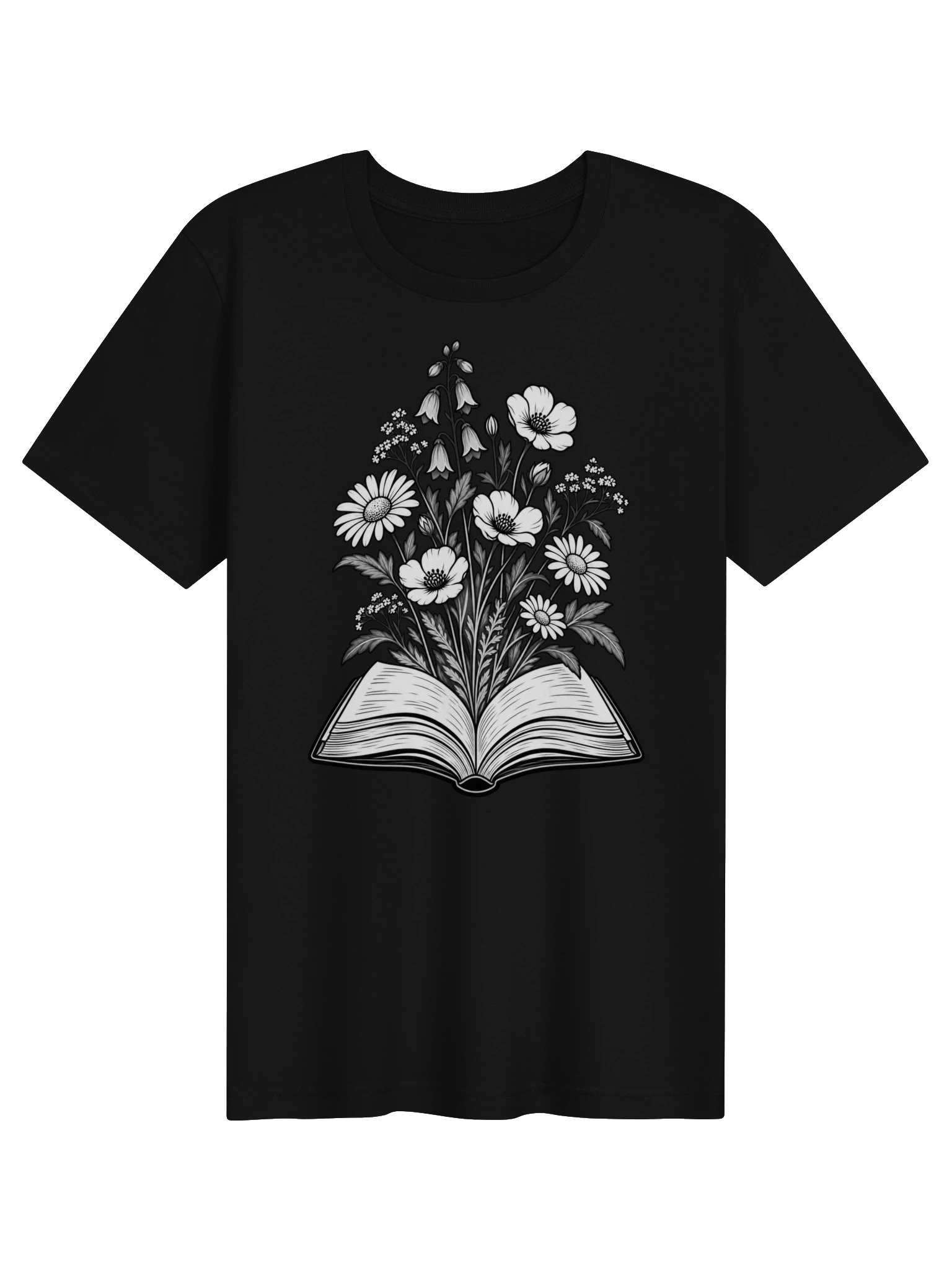 Pages in Bloom Black and White T-Shirt product image (1)