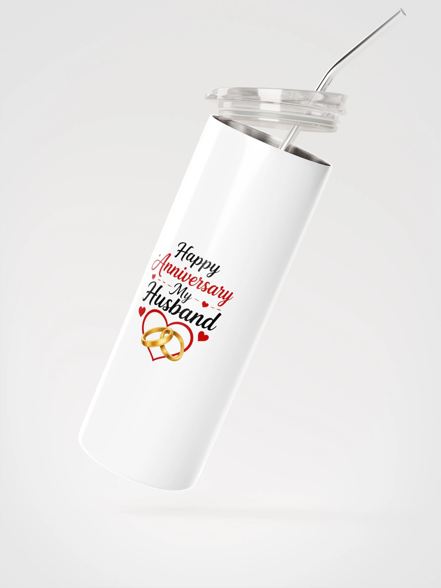 Happy Anniversary My Husband Tumbler - Wedding Rings product image (2)