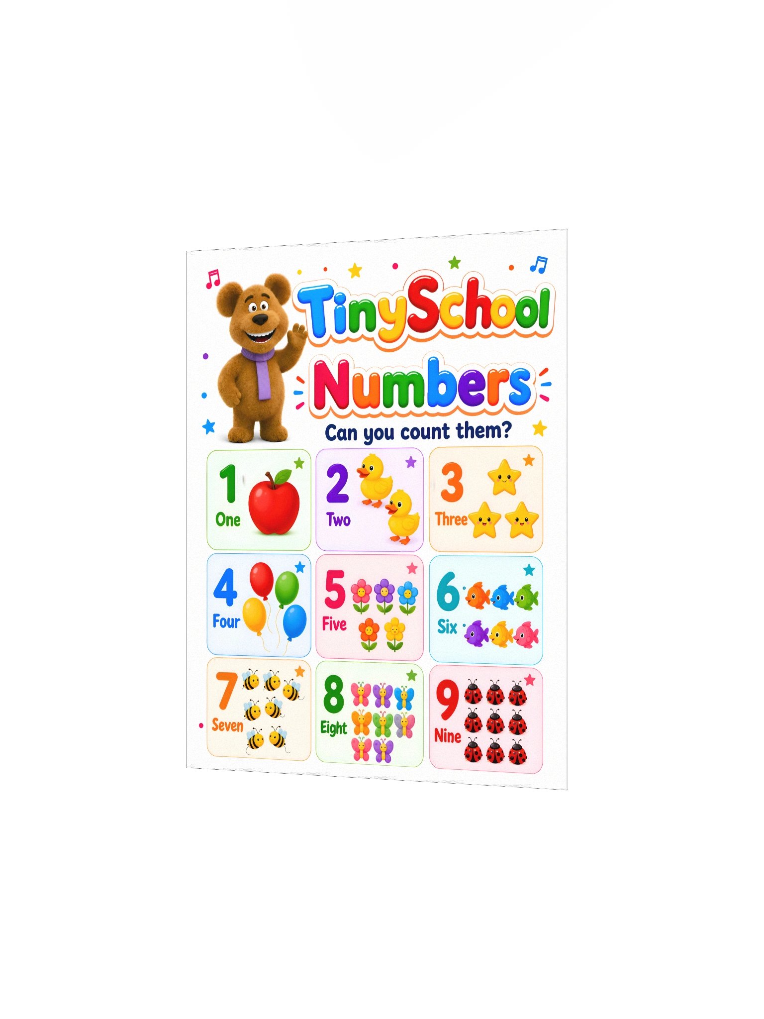 TinySchool Numbers — Colorful Counting Poster product image (7)