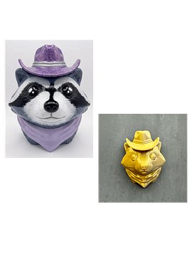 Raccoon Party Bundle: Wall Mount + Magnet (Gold & Silver)