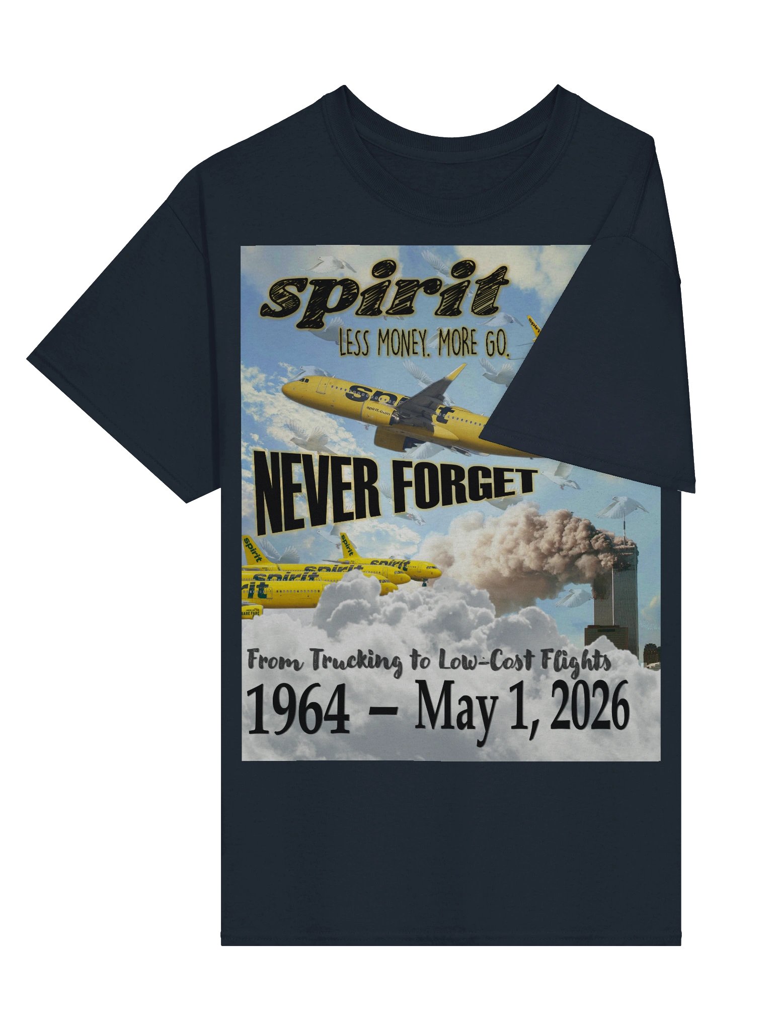 NEVER FORGET SPIRIT AIRLINES 🙏🏾🕊️✨ — T-SHIRT (Front ONLY) product image (27)