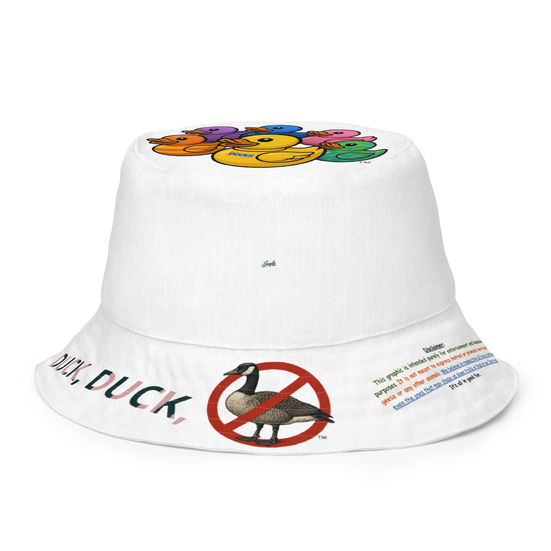 The Jeople™ Signature Series DUCKS in a ROW™ – "Duck, Duck... No Goose!" Reversible Bucket Hat product image (1)