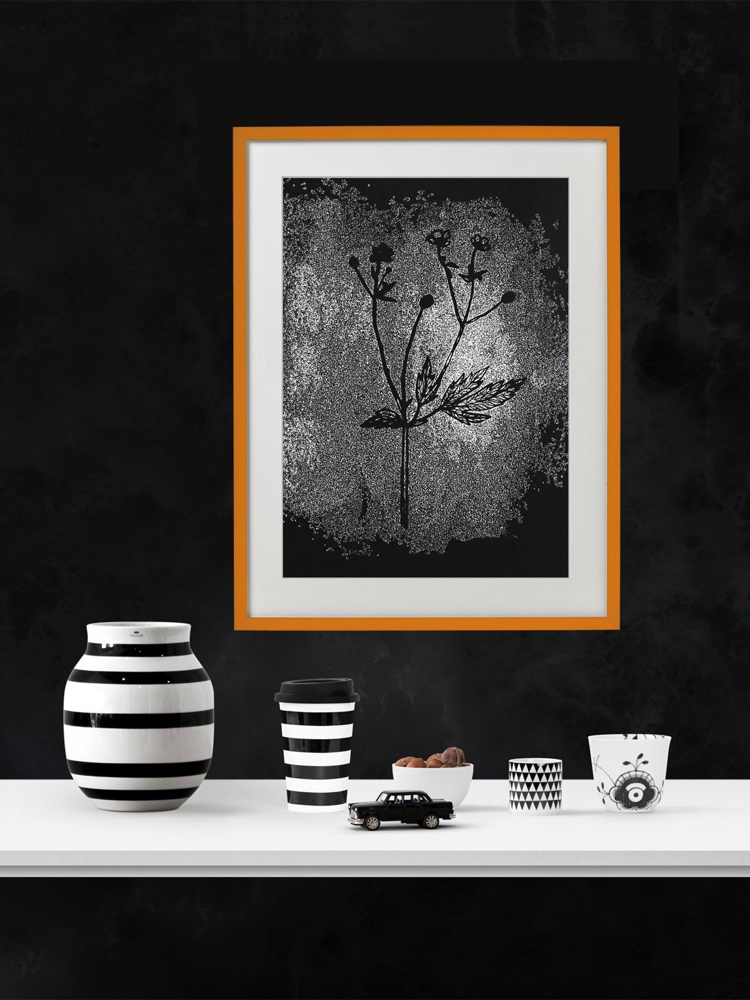 Silhouette Botanical Bliss Matte Poster - Wild Flowers Dark Stylish product image (6)