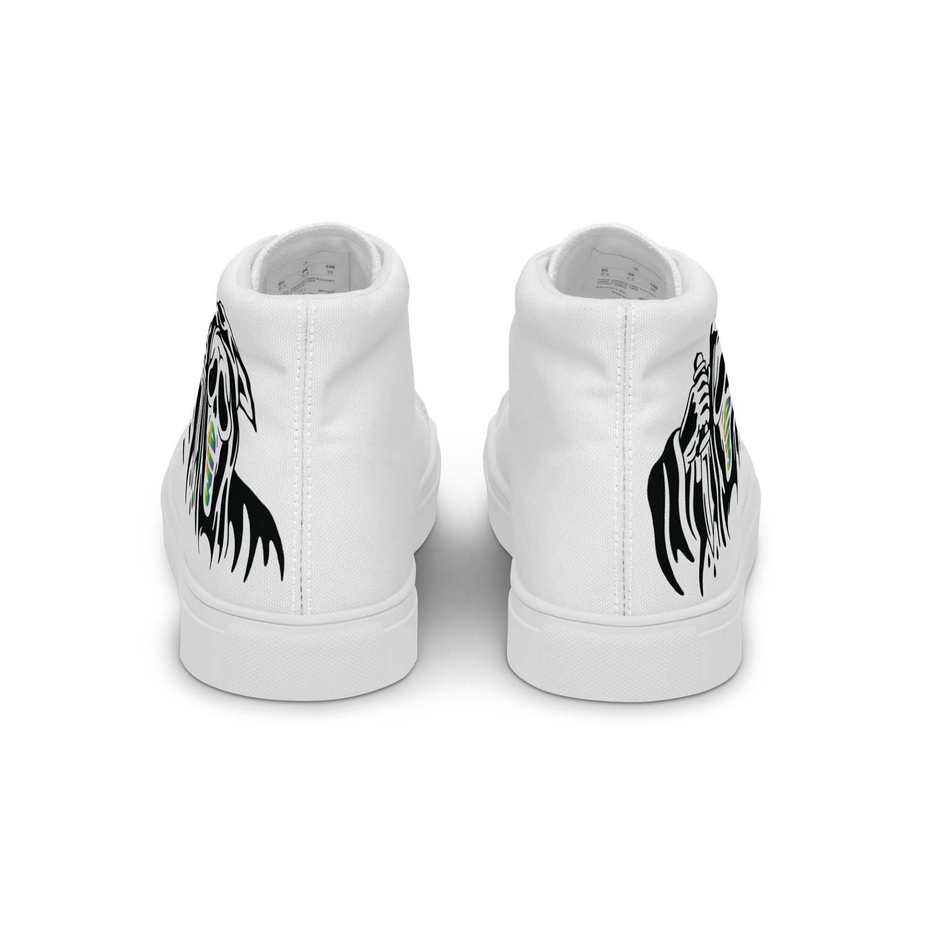 Men's White Canvas High Top Shoes (BW Ghostie) product image (3)