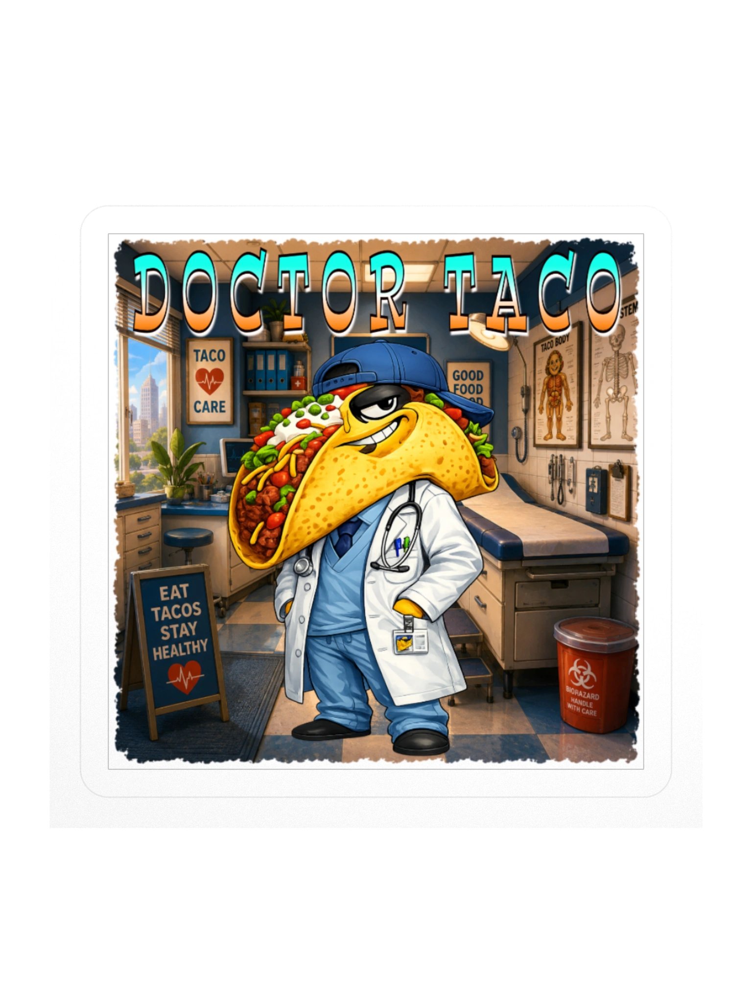 Doctor Taco Kiss Cut Sticker - The Taco Family product image (3)