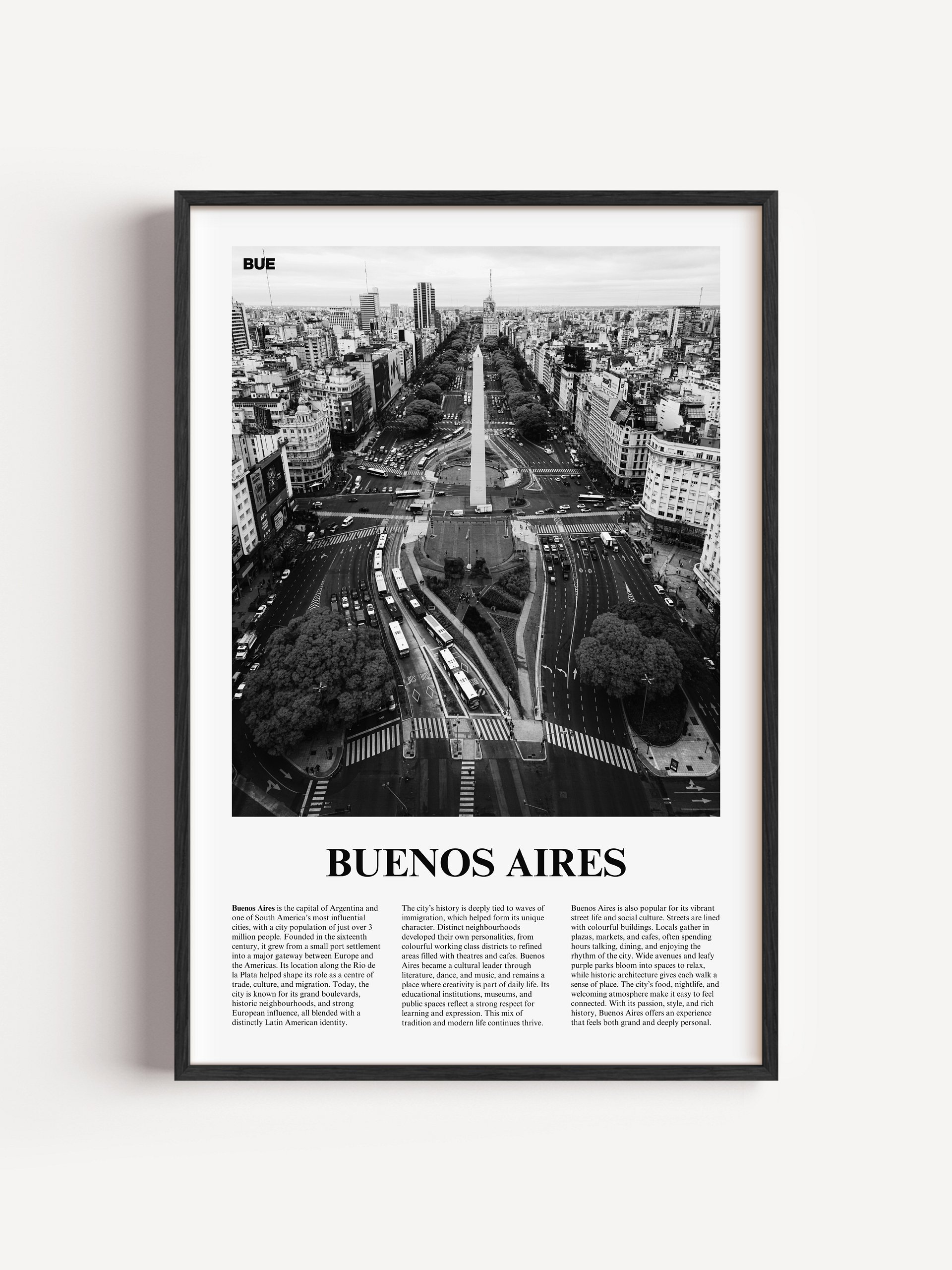 Buenos Aires 01 Newspaper Poster | Framed product image (1)
