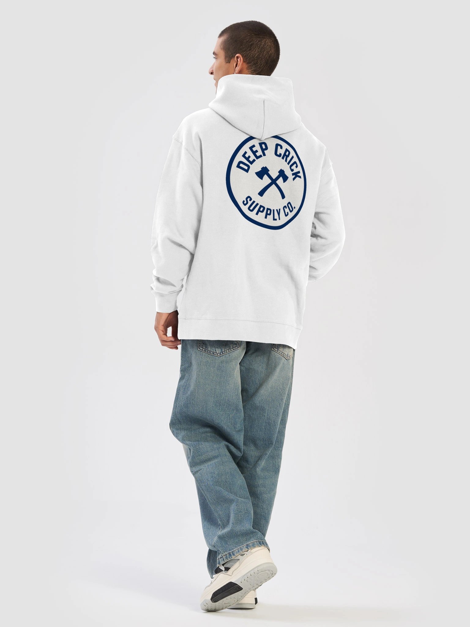 Deep Crick Supply Co. Back Printed Crossed Axes Hoodie product image (6)