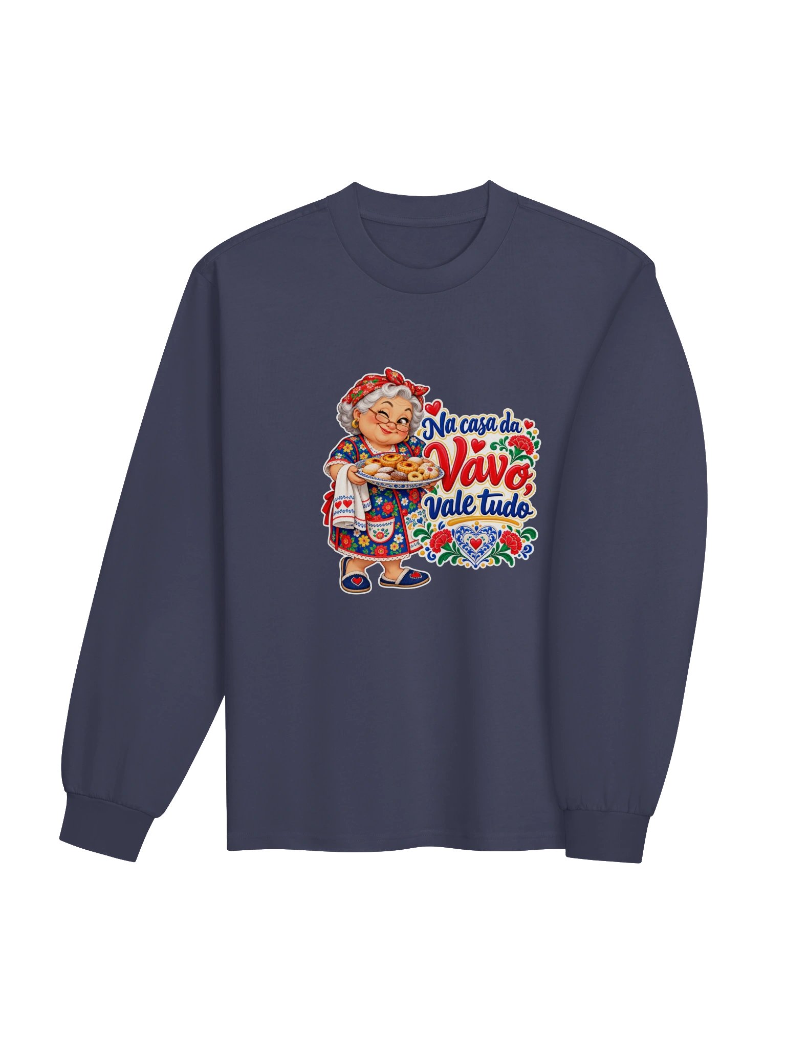 Na Casa da Vavó, Vale Tudo! – Funny Portuguese Grandma Long-Sleeve Shirt product image (4)