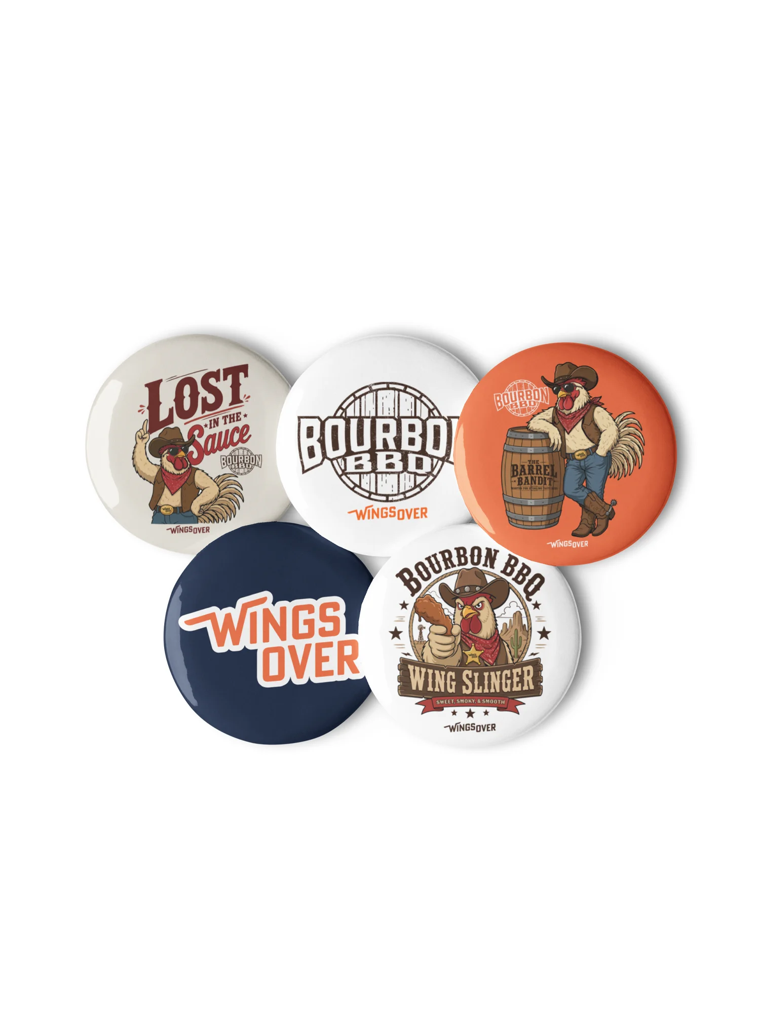 Limited Time - 5pc Button Set - Bourbon BBQ product image (1)