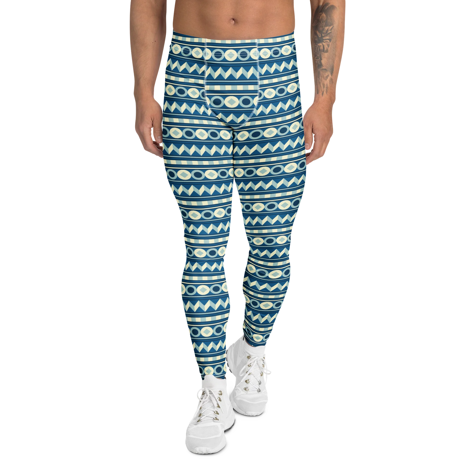 Aztec Geometric Men’s Leggings for Active Wear product image (1)