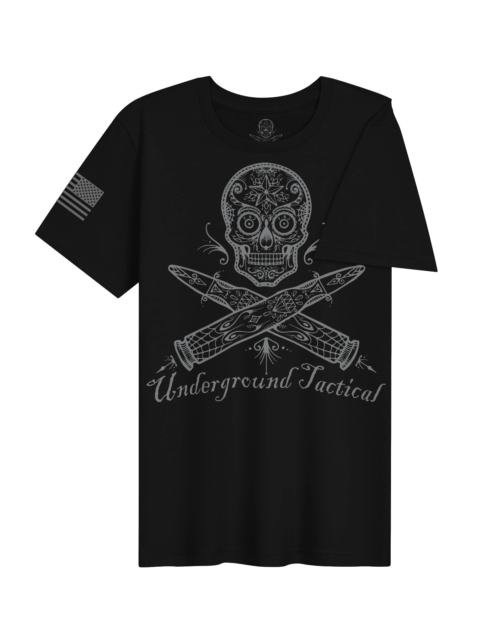 Underground Tactical monochrome logo silver ink shirt product image (4)