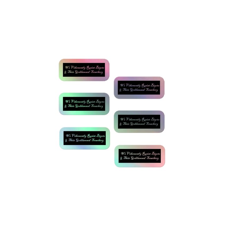 Resistor, We Vehemently Resist Bigots (words only), NSFW Holo Sticker Pack product image (1)