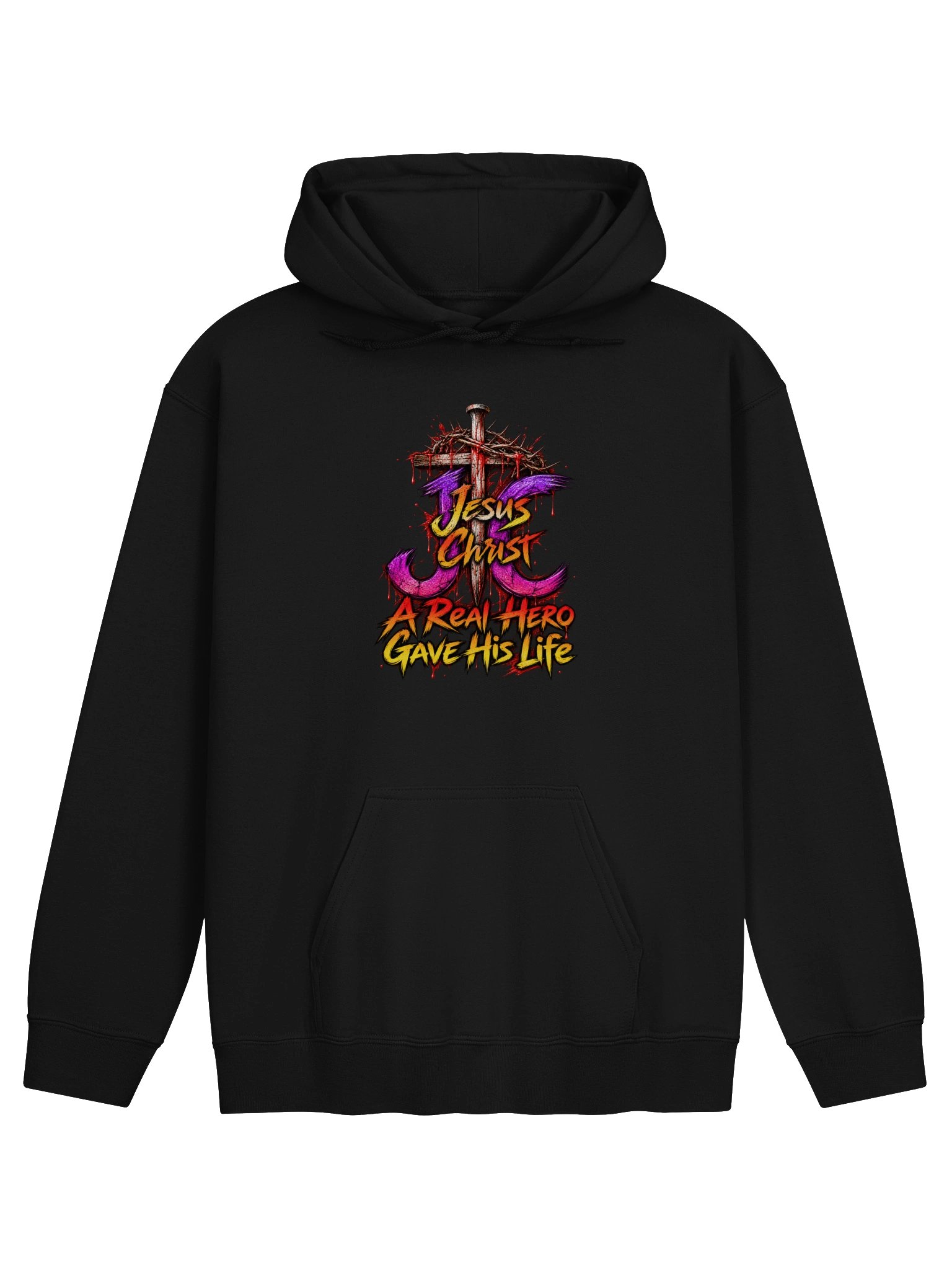 Jesus Christ, A Real Hero Gave His Life | Christian Faith Hoodie | Bold Jesus Streetwear product image (1)