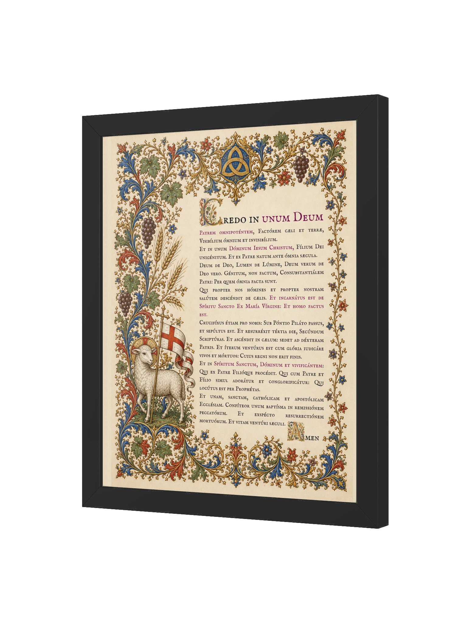 Credo in unum Deum: Illuminated Latin Nicene Creed – Framed Art Poster product image (9)
