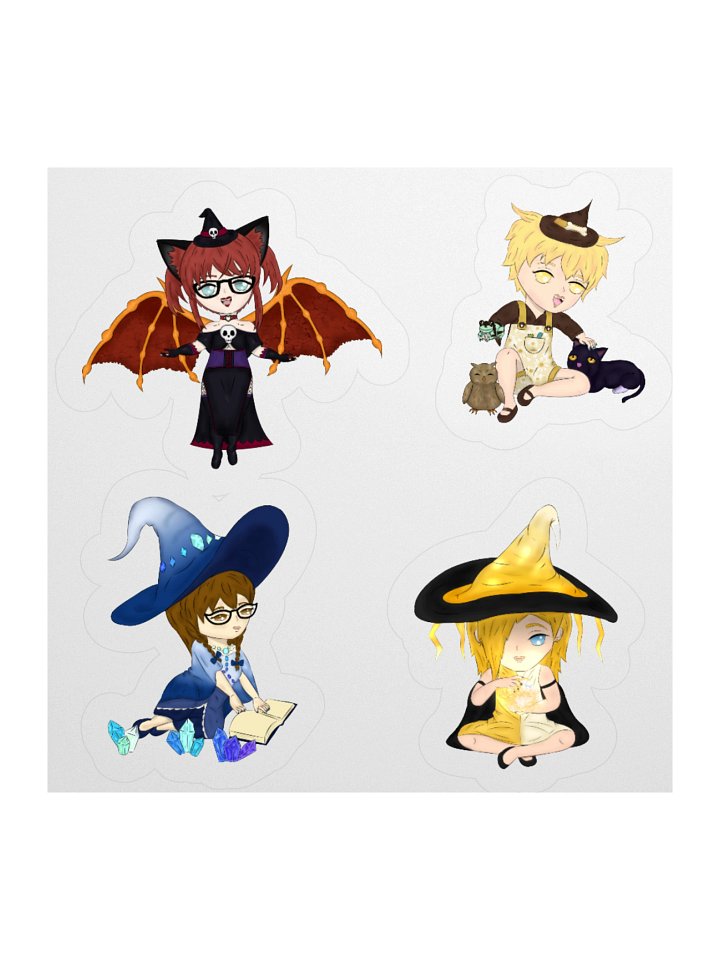 Witch Sticker Set | Choco, Puddin, Yuuki, Aidan product image (3)