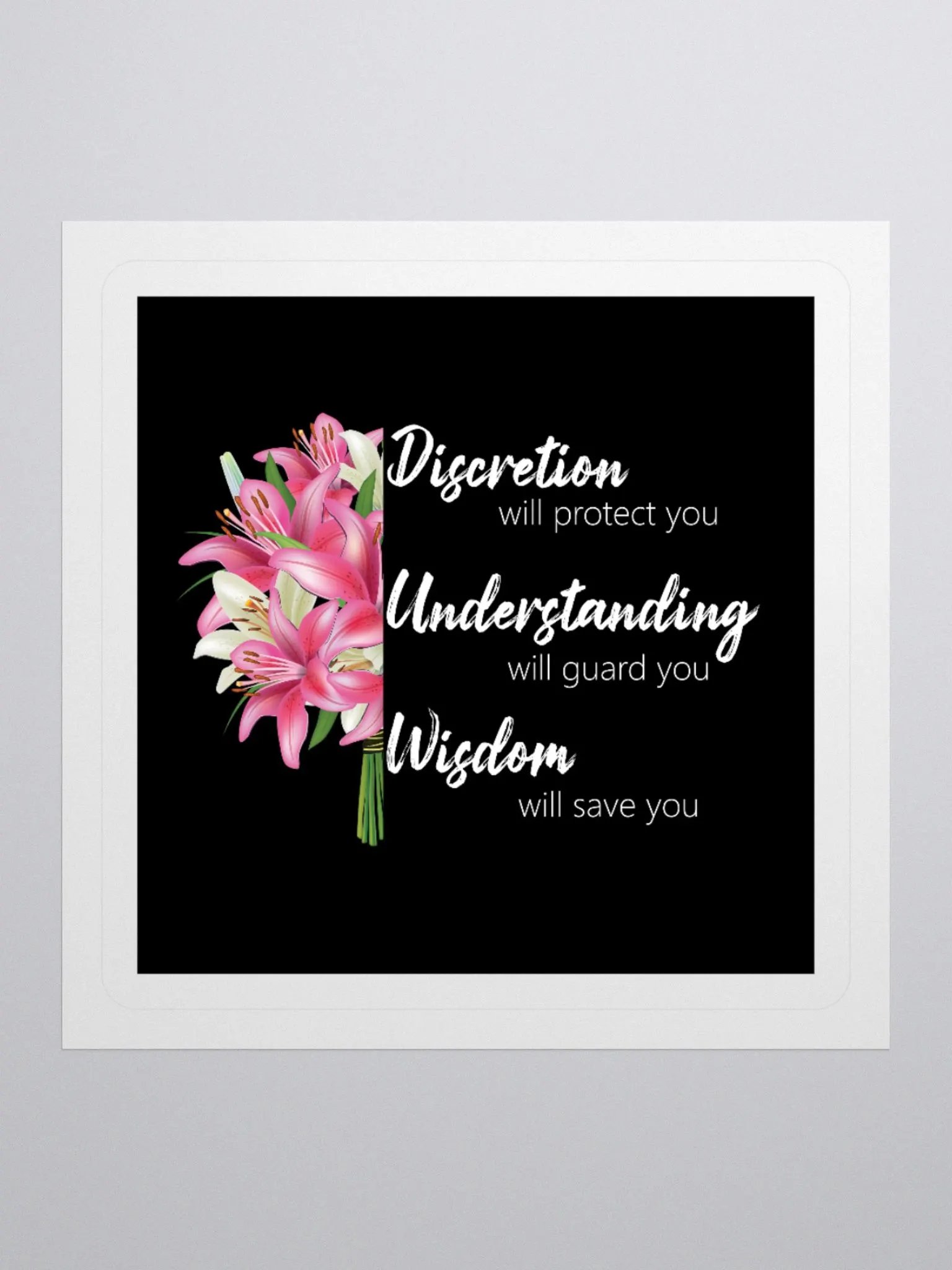 Discretion, Understanding, and Wisdom Sticker (dark)! product image (4)