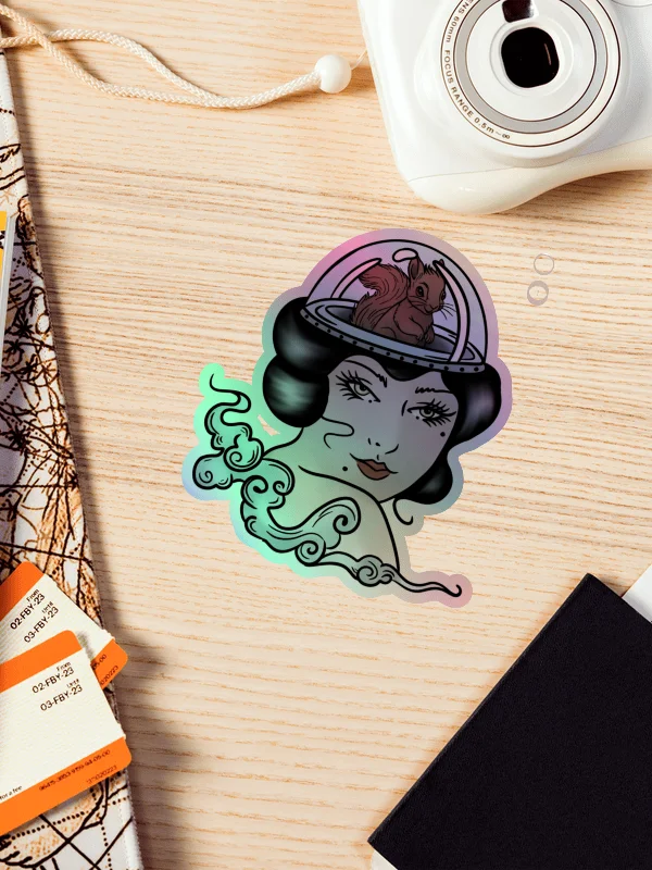 Surreal Squirrel Brain Holographic Sticker Sheet product image (1)