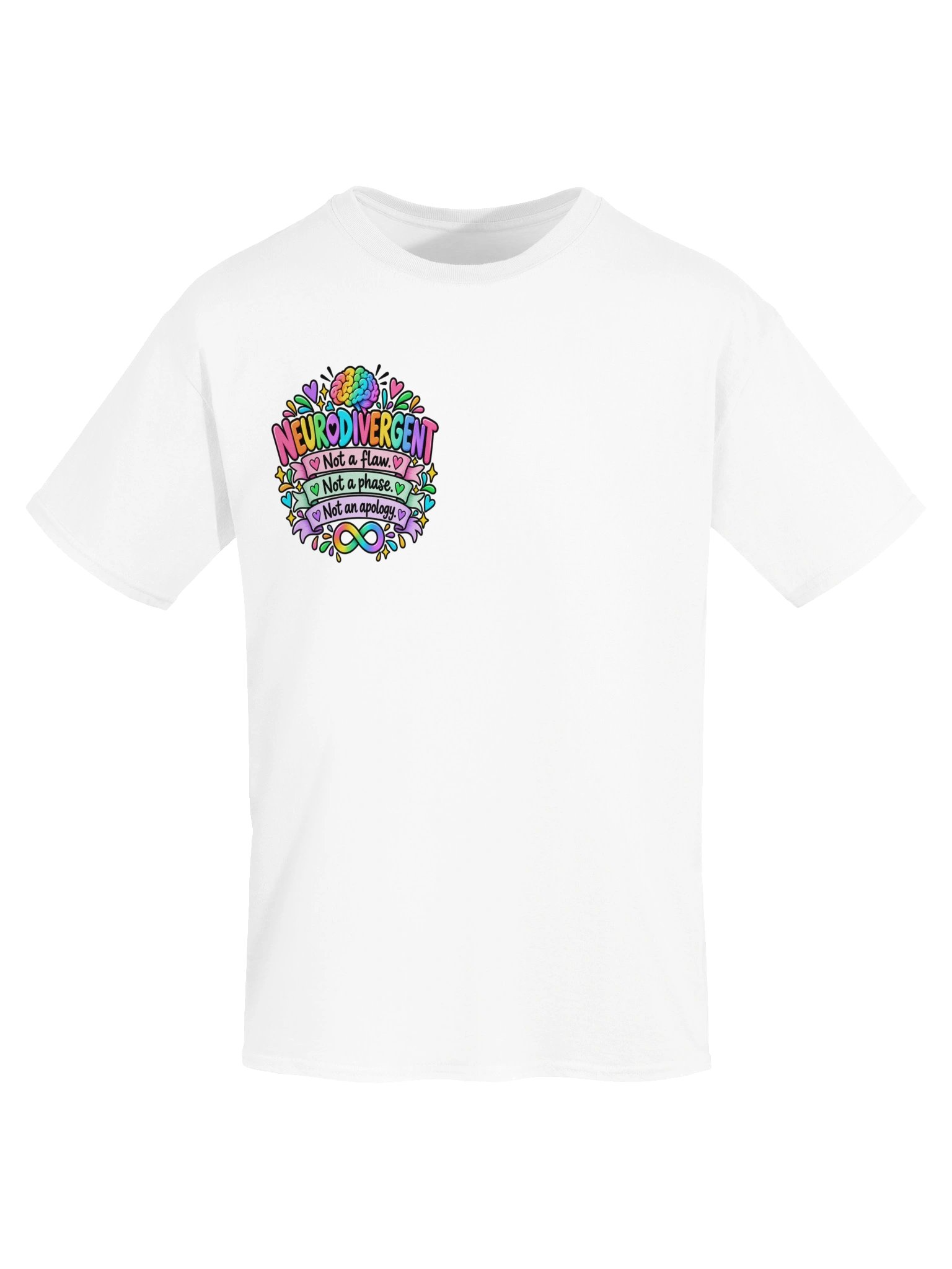 Neurodivergent Not a Phase Tshirt White product image (5)