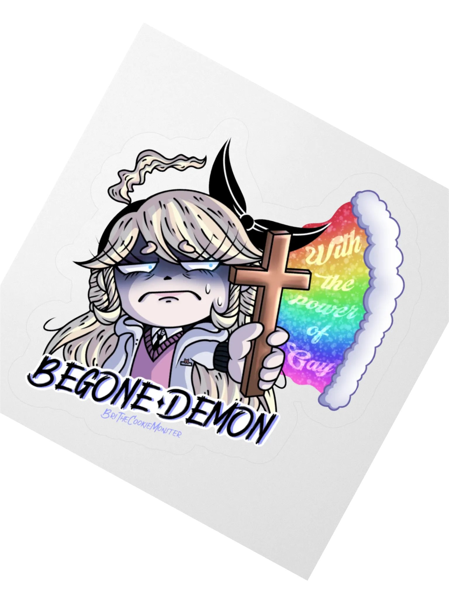 “BEGONE DEMON” Weeby Sticker product image (2)
